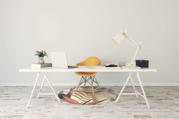 Office chair floor protector tropical plants