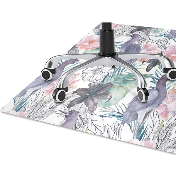 Chair mat floor panels protector tropical Birds