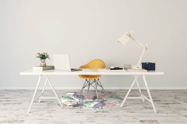 Chair mat floor panels protector tropical Birds