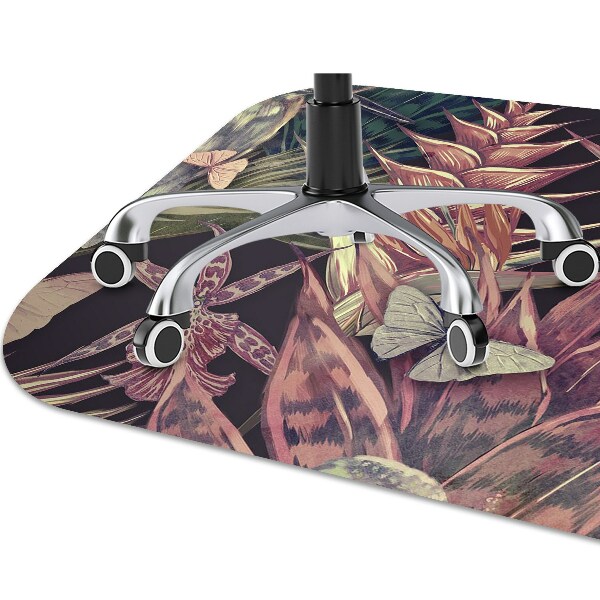 Office chair floor protector Birds and leaves