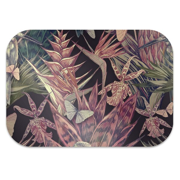 Office chair floor protector Birds and leaves