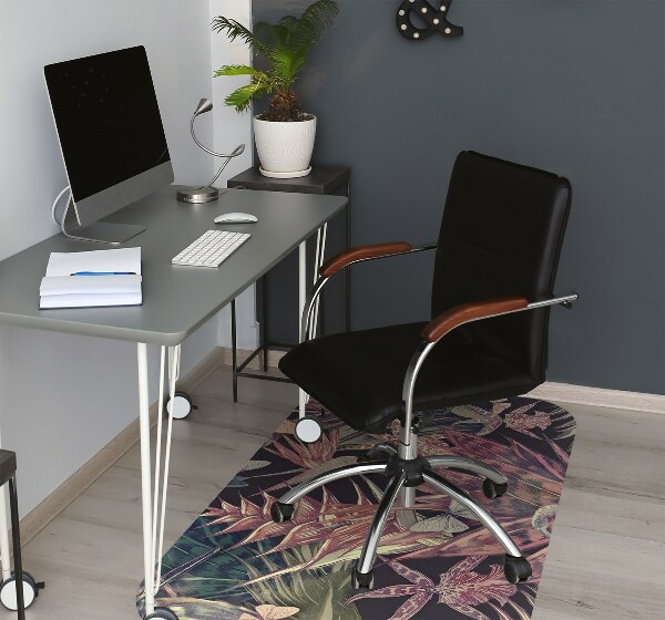 Office chair floor protector Birds and leaves