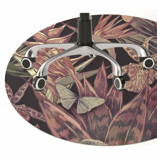 Office chair floor protector Birds and leaves