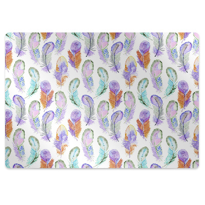 Office chair mat colored Feathers