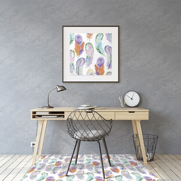 Office chair mat colored Feathers