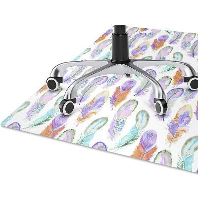 Office chair mat colored Feathers