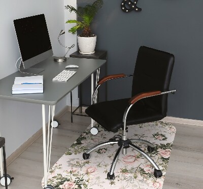 Office chair mat Colorful flowers