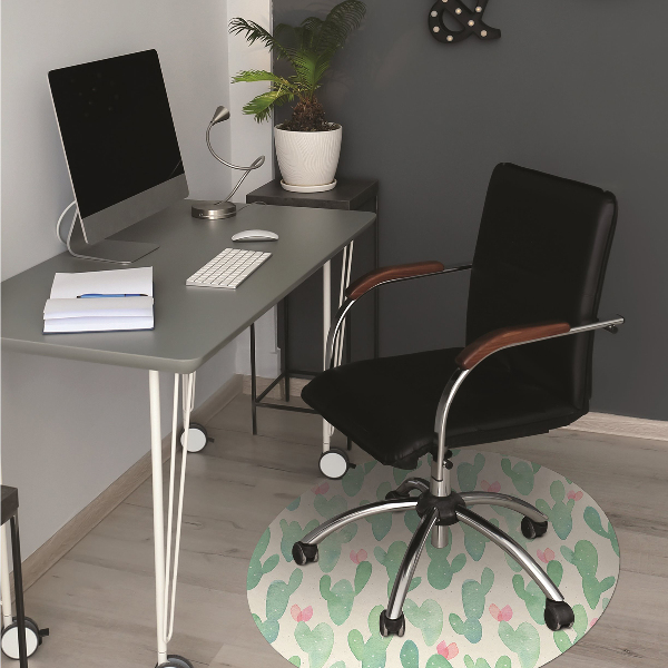 Desk chair mat cactus spots