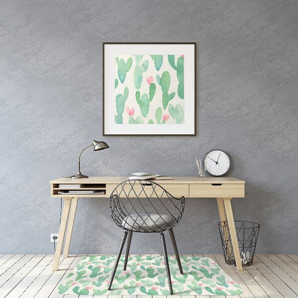 Desk chair mat cactus spots