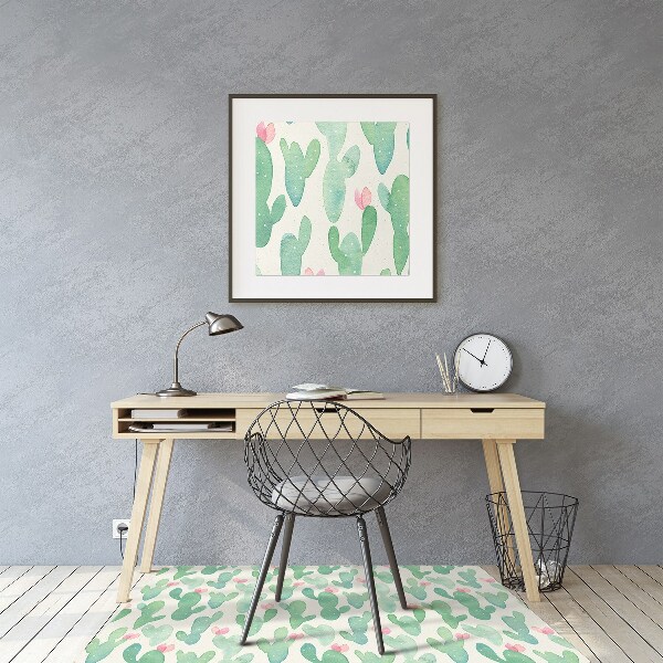 Desk chair mat cactus spots