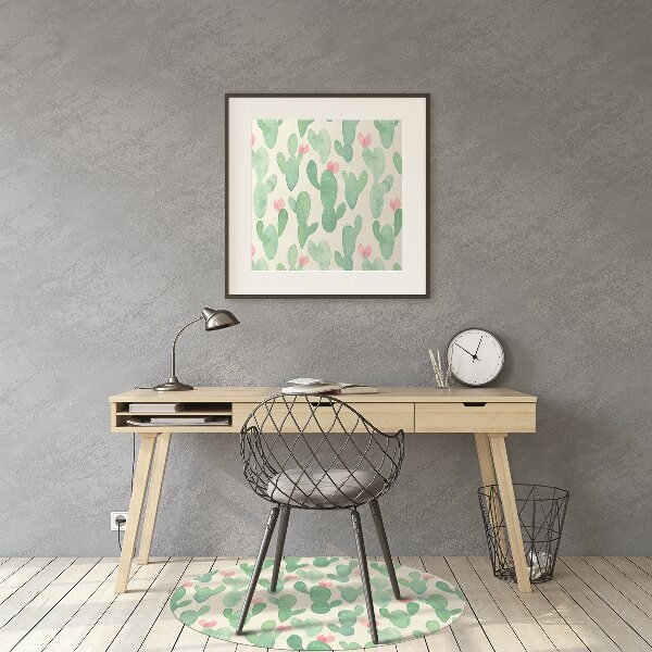 Desk chair mat cactus spots