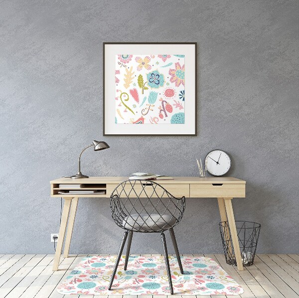 Office chair floor protector colorful patterns