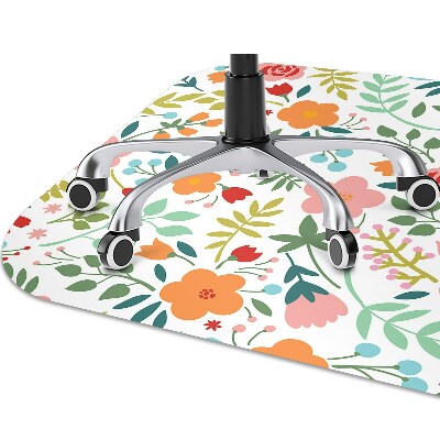 Chair mat floor panels protector Picture with flowers