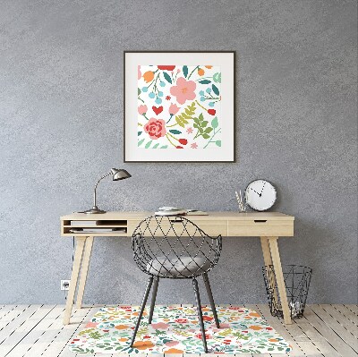 Chair mat floor panels protector Picture with flowers