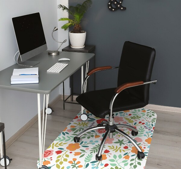 Chair mat floor panels protector Picture with flowers