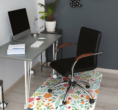 Chair mat floor panels protector Picture with flowers