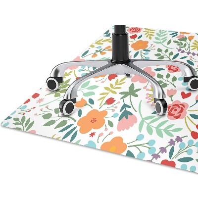 Chair mat floor panels protector Picture with flowers