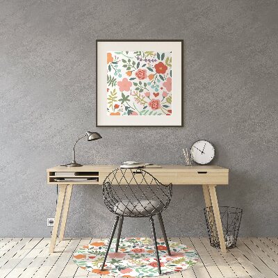 Chair mat floor panels protector Picture with flowers