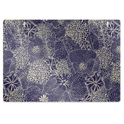Office chair floor protector blue pattern