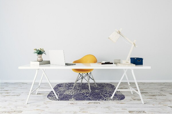 Office chair floor protector blue pattern