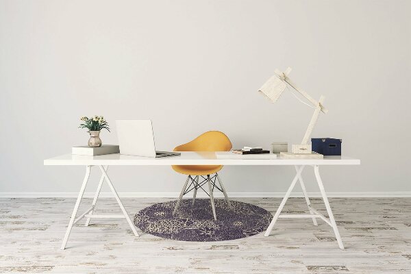 Office chair floor protector blue pattern