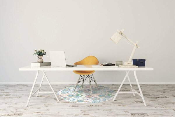 Office chair floor protector vintage flowers