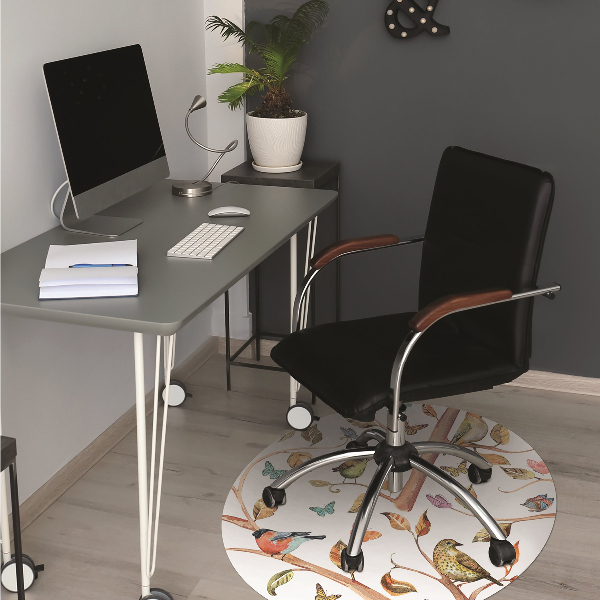 Office chair mat Birds on a branch