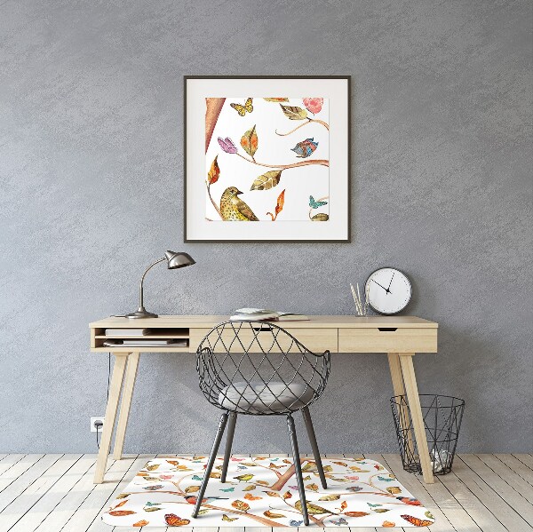 Office chair mat Birds on a branch
