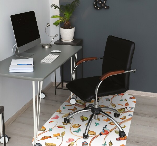 Office chair mat Birds on a branch