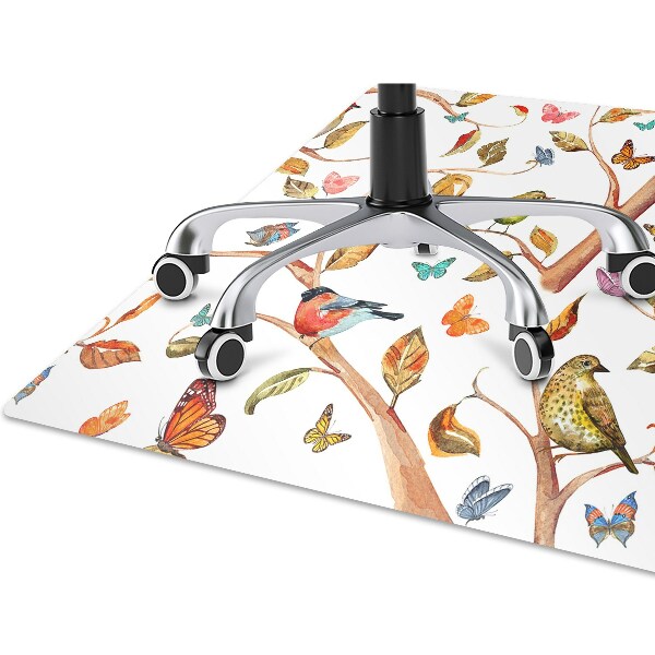 Office chair mat Birds on a branch