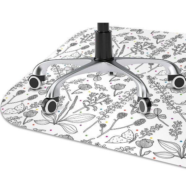 Office chair mat Flowers and dots