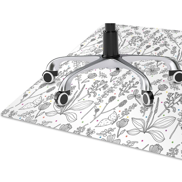 Office chair mat Flowers and dots