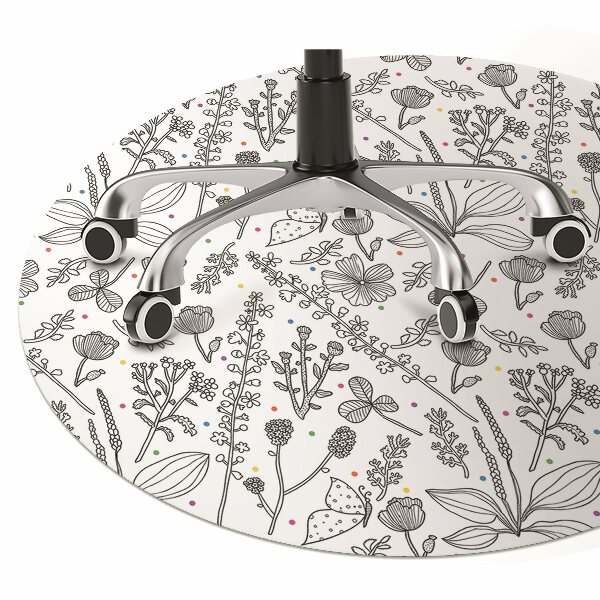Office chair mat Flowers and dots