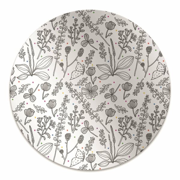 Office chair mat Flowers and dots