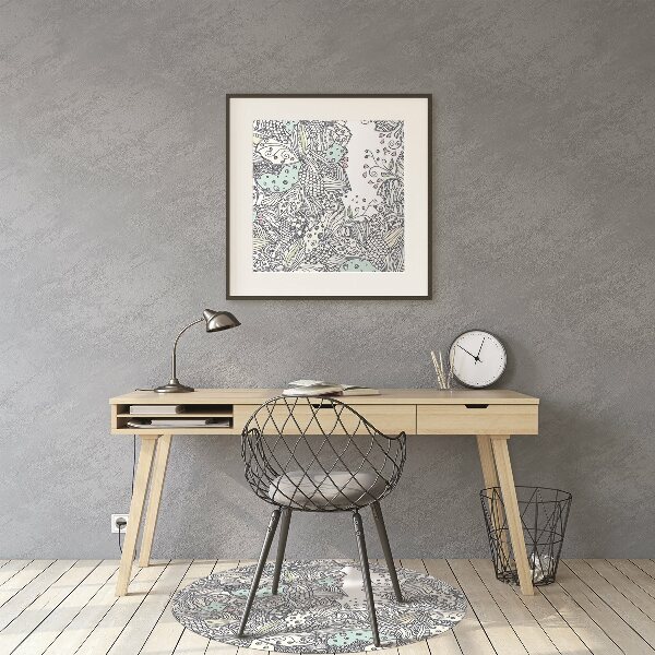Office chair mat flowers