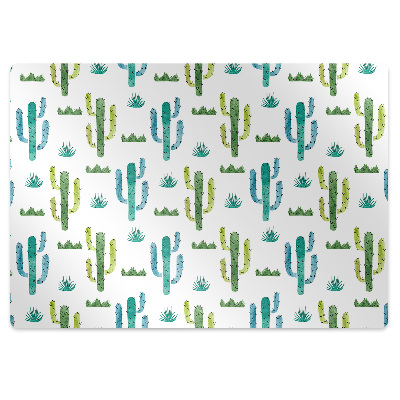 Chair mat floor panels protector painted Cactus