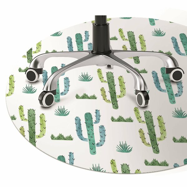 Chair mat floor panels protector painted Cactus