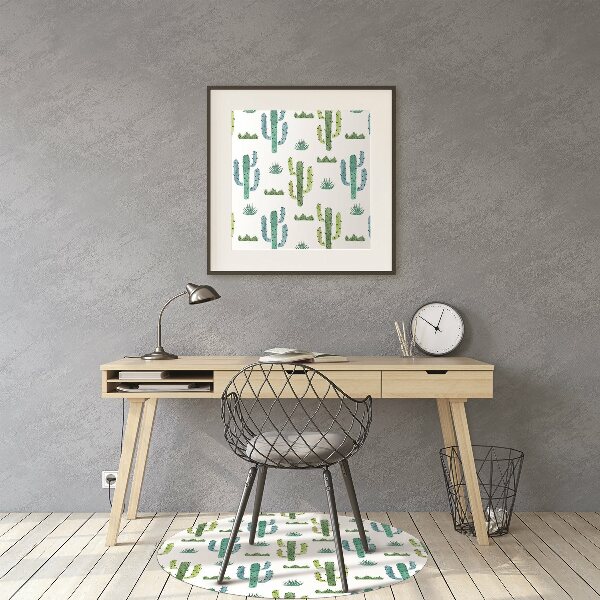 Chair mat floor panels protector painted Cactus