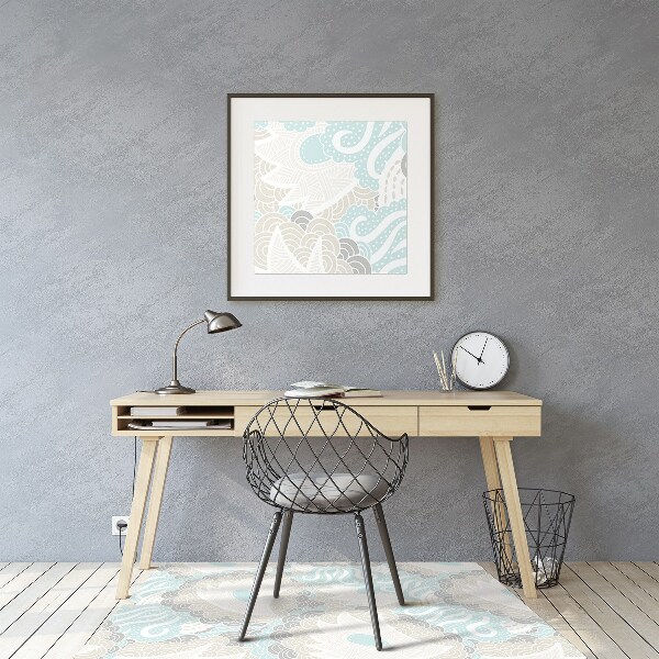 Chair mat floor panels protector Pastel flowers