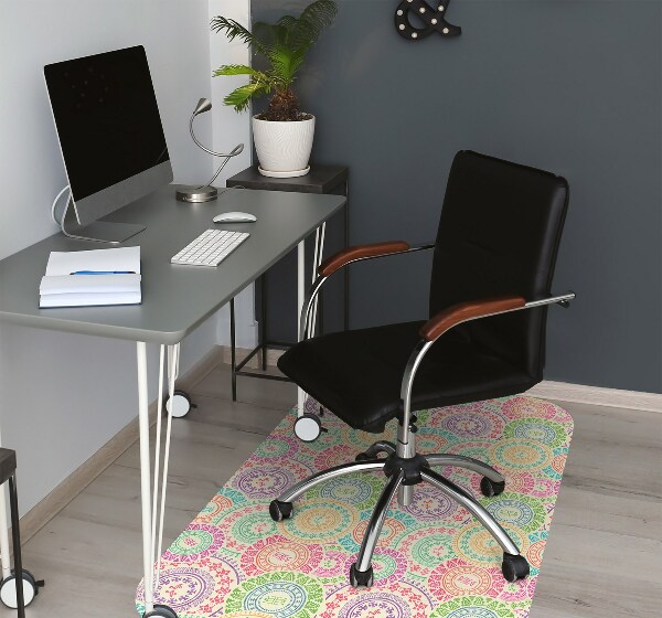 Computer chair mat circular pattern