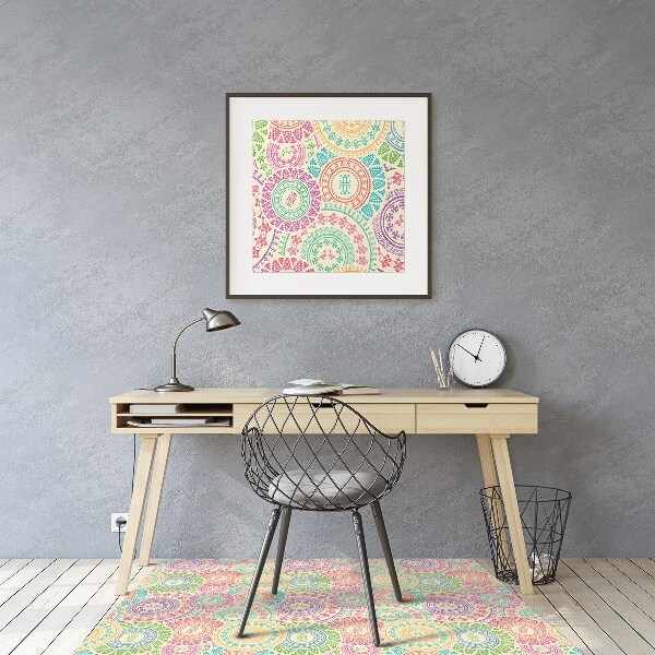 Computer chair mat circular pattern