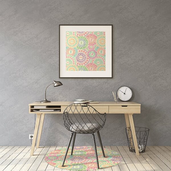Computer chair mat circular pattern