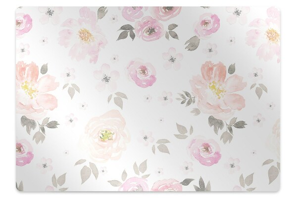 Desk chair mat floral pattern