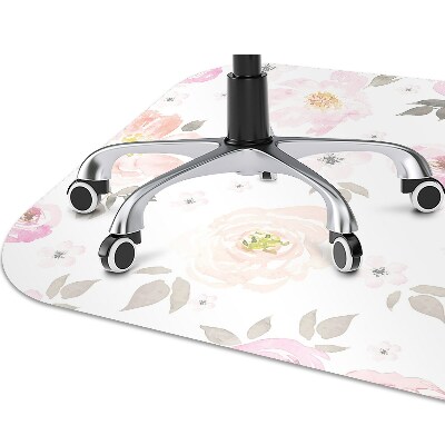 Desk chair mat floral pattern