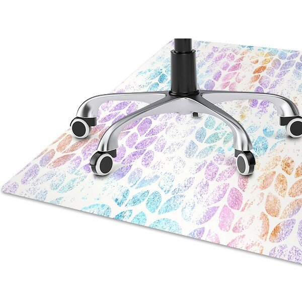Office chair floor protector leaf brocade