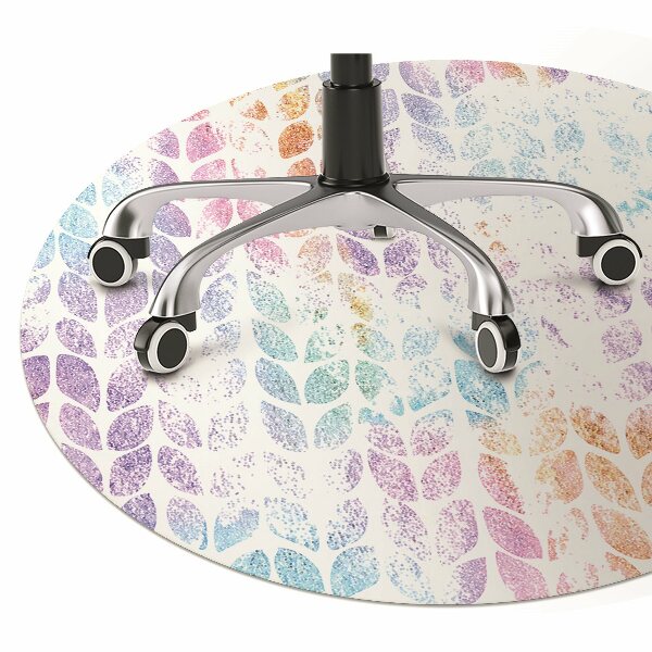 Office chair floor protector leaf brocade