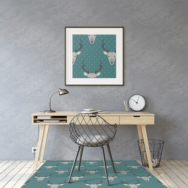 Desk chair mat gray deer