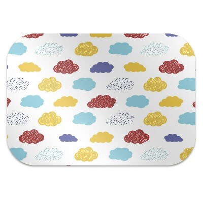 Office chair mat colorful clouds