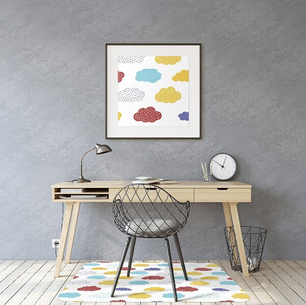 Office chair mat colorful clouds