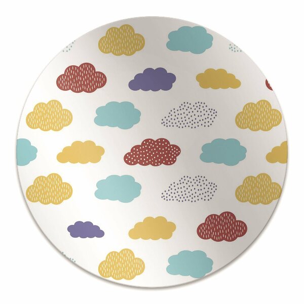 Office chair mat colorful clouds